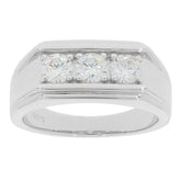 Sterling Silver Semi Mount Ring Setting RD 4x4mm 3 Stone Ring White To - Syzjewelry